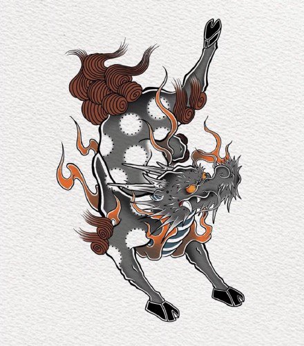 34款日式传统彩色小图纹身素材图片(16/34)