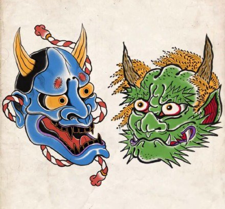 34款日式传统彩色小图纹身素材图片(12/34)