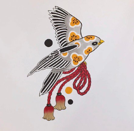 34款日式传统彩色小图纹身素材图片(3/34)