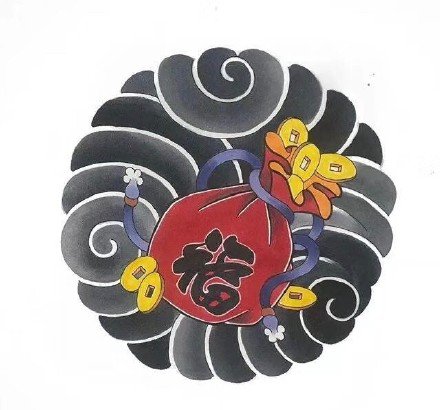 传统的9款祥云小圆图纹身手稿图片(7/9)