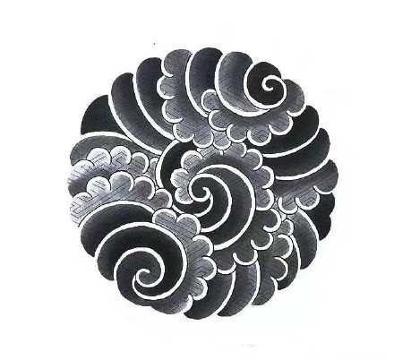 传统的9款祥云小圆图纹身手稿图片(8/9)