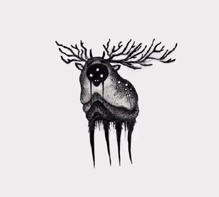 暗黑色的一组小动物纹身素材图片(9/9)