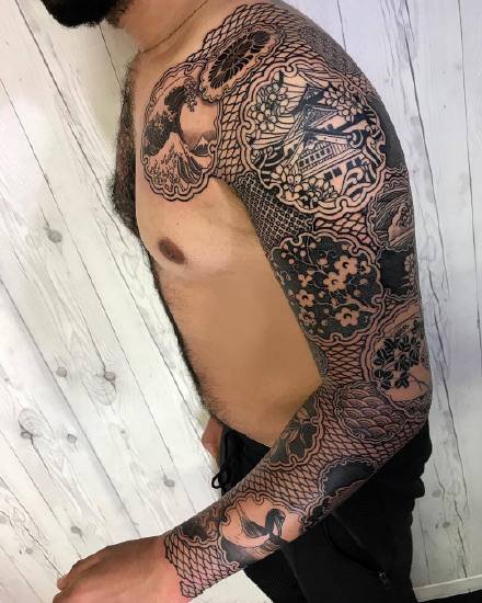 霸气部落混搭点传统风格的9款纹身作品