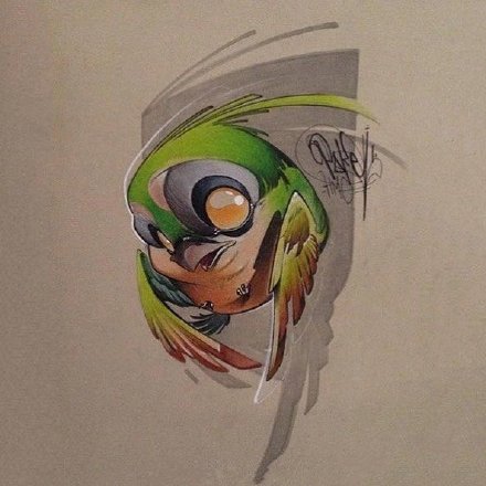 挺活泼可爱的一组school彩色小鸟纹身图片