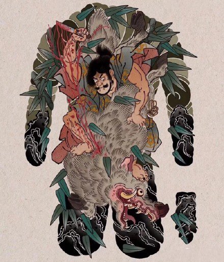 35组新传统等大满背的纹身手稿素材图片(35/35)