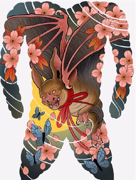 35组新传统等大满背的纹身手稿素材图片(25/35)