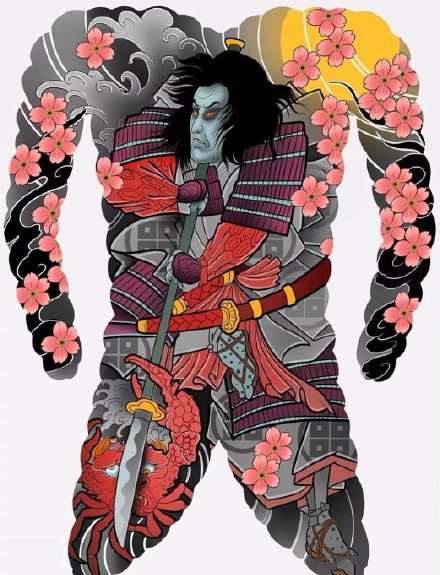 35组新传统等大满背的纹身手稿素材图片(24/35)