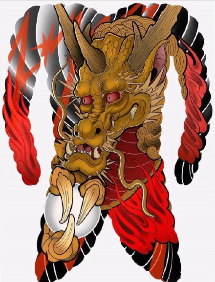 35组新传统等大满背的纹身手稿素材图片(23/35)