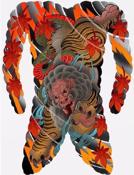 35组新传统等大满背的纹身手稿素材图片(19/35)