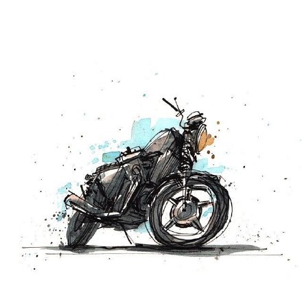 摩托车主题的9款纹身图案设计手稿(7/9)