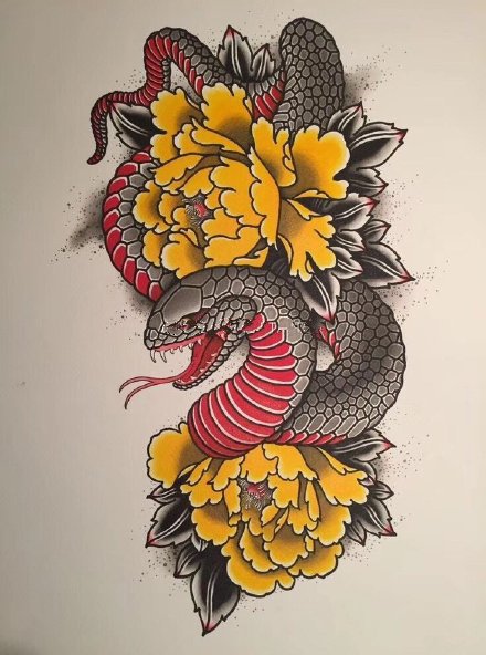 36款各风格蛇主题纹身手稿图片(35/36)