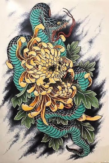 36款各风格蛇主题纹身手稿图片(29/36)