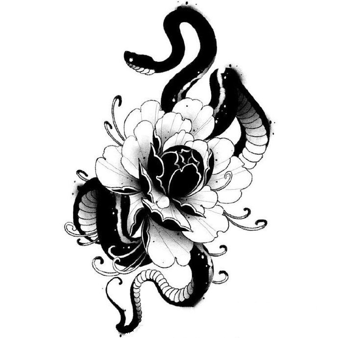 36款各风格蛇主题纹身手稿图片(27/36)