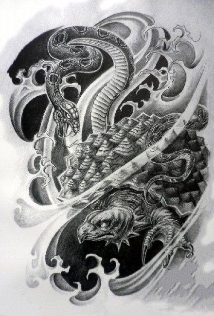 36款各风格蛇主题纹身手稿图片(12/36)
