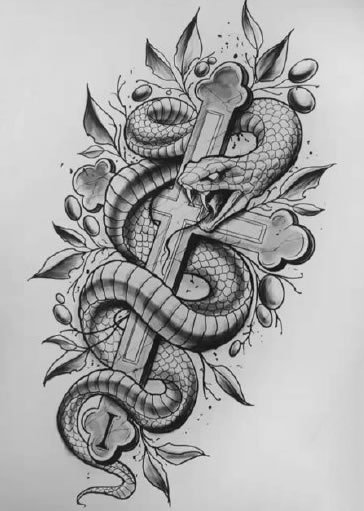 36款各风格蛇主题纹身手稿图片(9/36)
