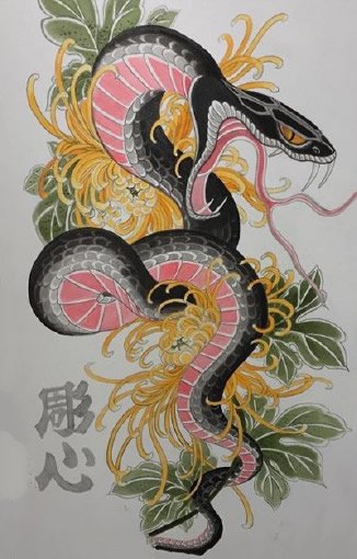 36款各风格蛇主题纹身手稿图片(6/36)