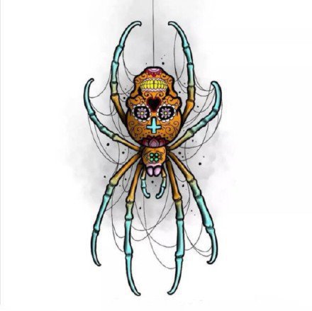 一组好看的吊脚蜘蛛纹身素材图片(9/9)