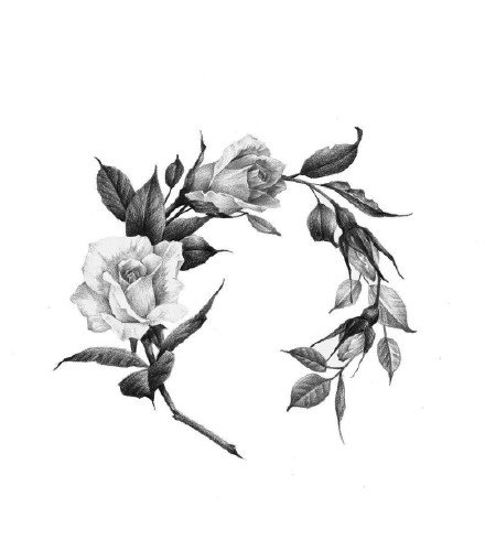 36款黑灰色创意小图纹身素材手稿图(36/36)