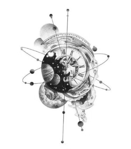 36款黑灰色创意小图纹身素材手稿图(29/36)