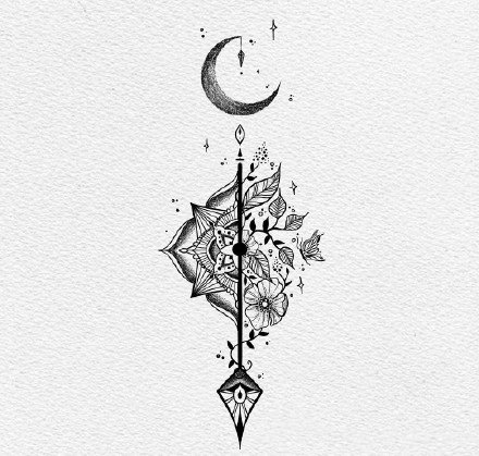 36款黑灰色创意小图纹身素材手稿图(11/36)