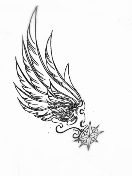 35款单双翅膀的纹身手稿图片(34/35)