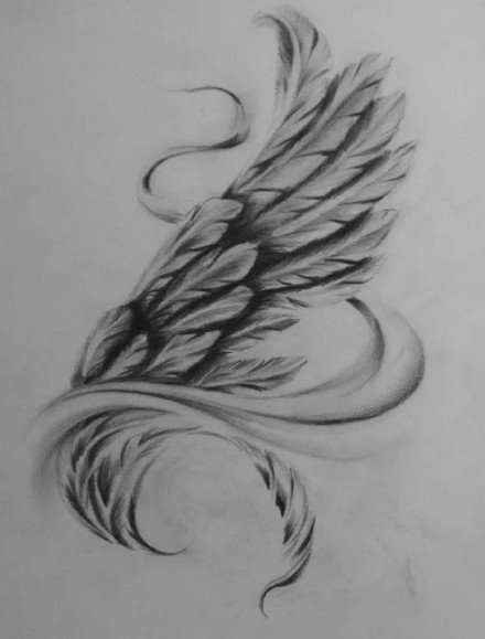 35款单双翅膀的纹身手稿图片(26/35)
