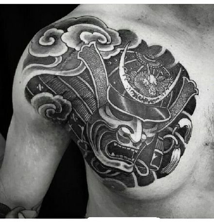 男性传统的几款半甲纹身作品