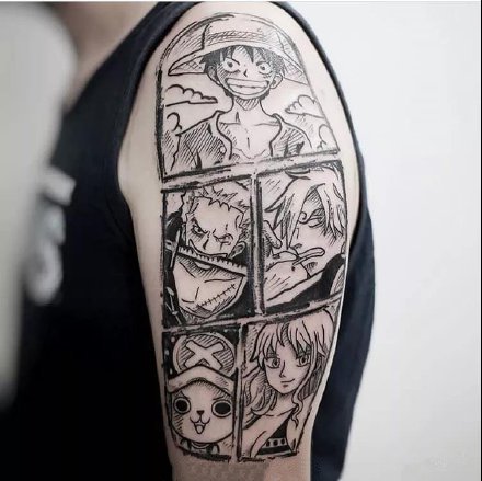 海贼王的14款索隆路飞的纹身作品