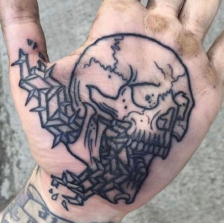 几款个性的手掌心纹身 作品虽酷 但需谨慎