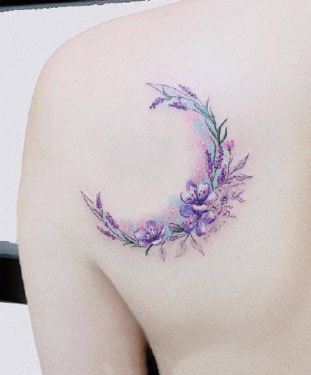 九款小清新水彩系列的女生纹身图案