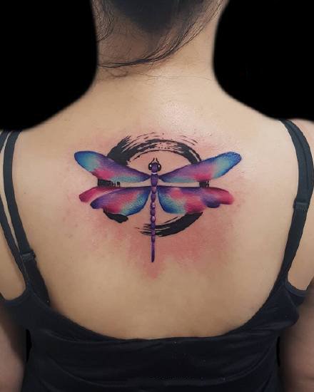 九款女生背部彩色小清新纹身图案欣赏(7/8)