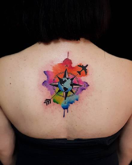 九款女生背部彩色小清新纹身图案欣赏(6/8)