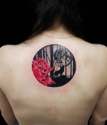 九款女生背部彩色小清新纹身图案欣赏(2/8)