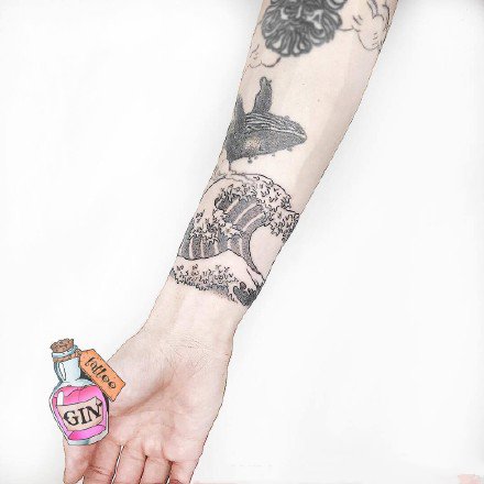 一组女生可爱的小清新彩色手臂纹身图案(3/9)