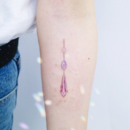 一组简约女生彩色小清新纹身图案欣赏