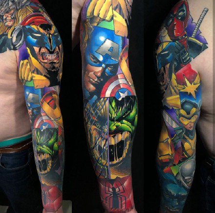 九款彩色绚丽的动漫人物纹身图案欣赏