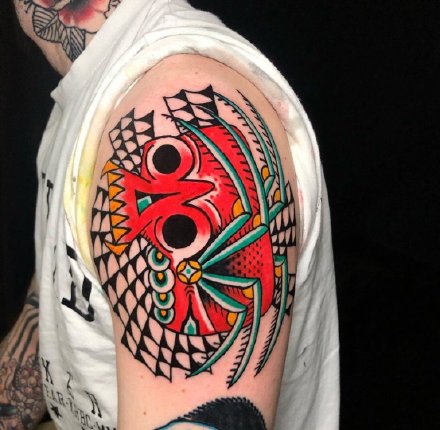 一组色彩丰富的old school纹身图案