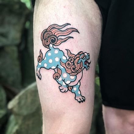 一组可爱的彩绘传统纹身团图案欣赏