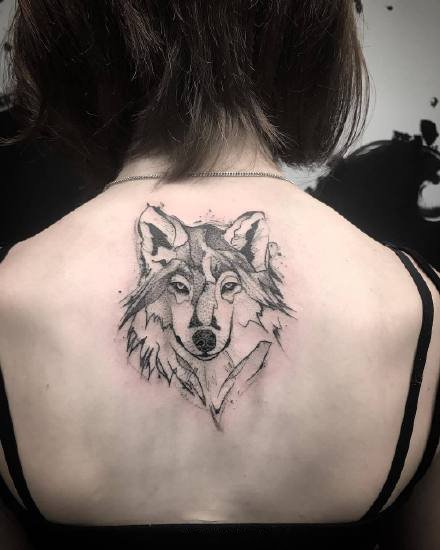 一组黑色点刺线条纹身图案欣赏