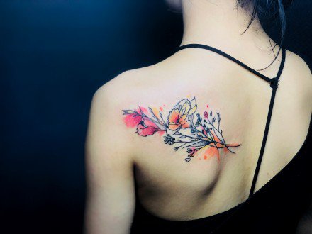 一组彩绘唯美纹身图案欣赏