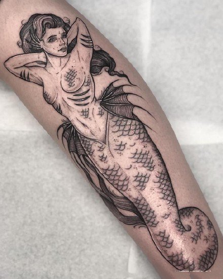 一组黑色遮疤手臂纹身图案欣赏