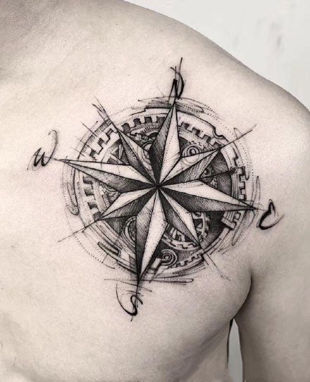 一组酷酷的飞针风格暗色纹身图案