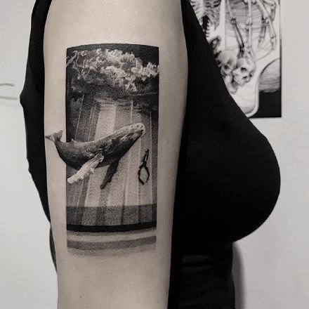 一组青岛刺青黑灰纹身图案