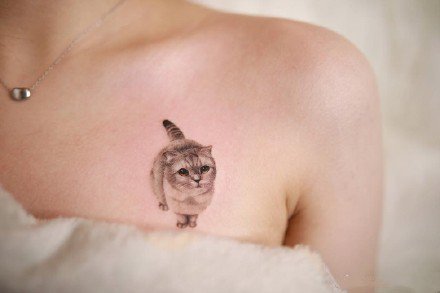 一组可爱的小猫小狗纹身图案
