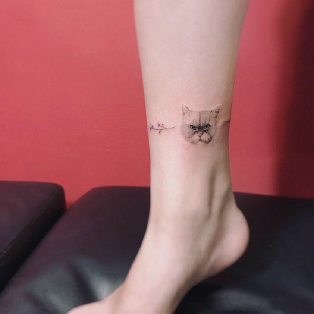 一组可爱的小猫小狗纹身图案