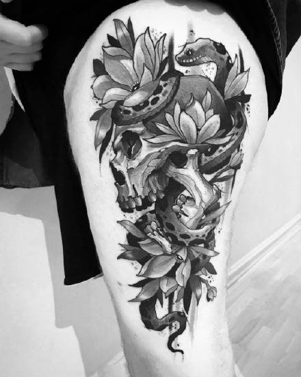 一组黑色写实霸气纹身图案欣赏
