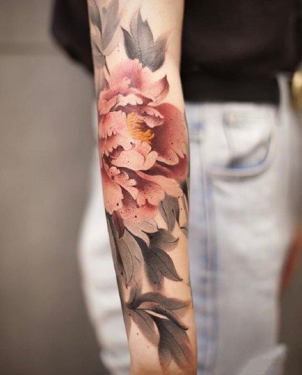 一组中国水墨风纹身图案