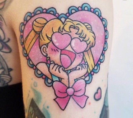 一组卡通可爱手臂纹身图案