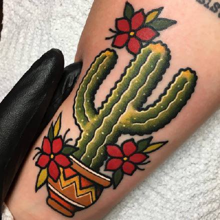 一组oldschool风格的彩色纹身图案