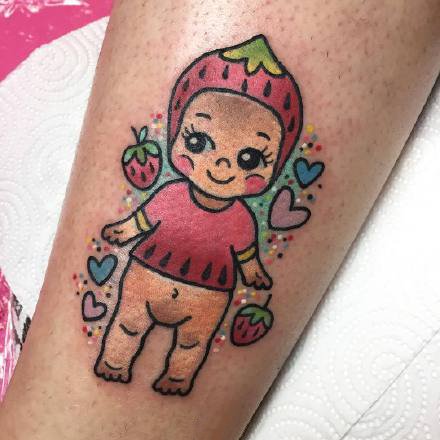 一组超可爱的卡通彩色纹身图案